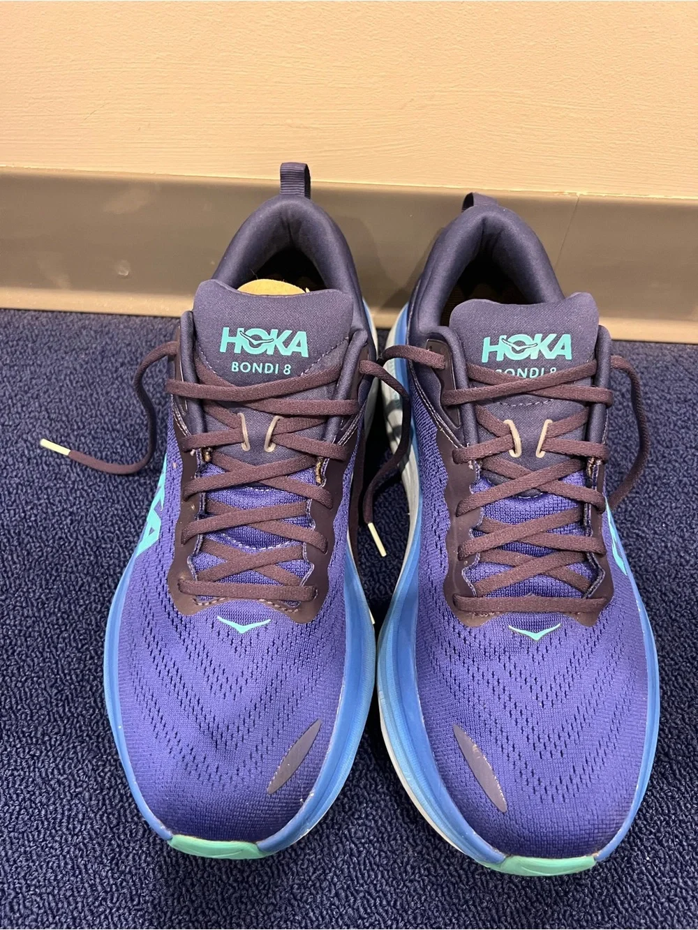 Hoka Men's Navy & Teal Cushion Running Shoes | US M 11D